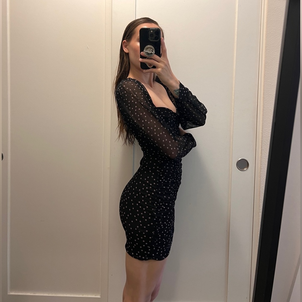 NastyGal Polka Dot Tulle Dress